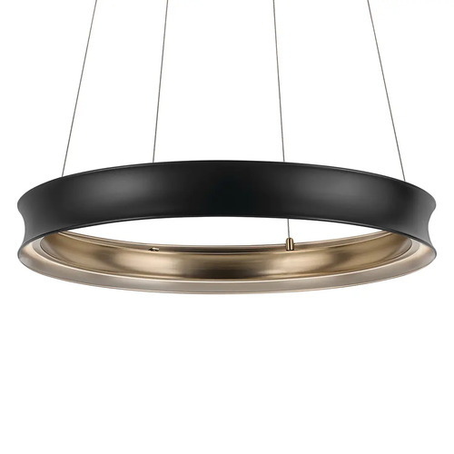 Kichler Lighting Larousse 29.5-In LED Chandelier in Black & Champagne Bronze by Kichler 52746BKLED