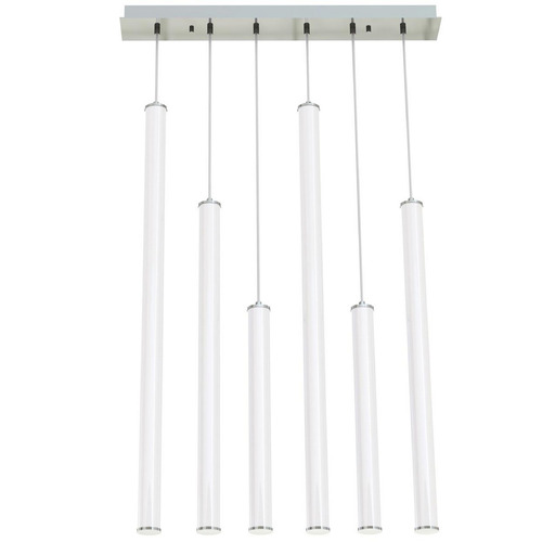 Afx Lighting Caden Satin Nickel LED Multi-Light Pendant with Cylindrical Shade