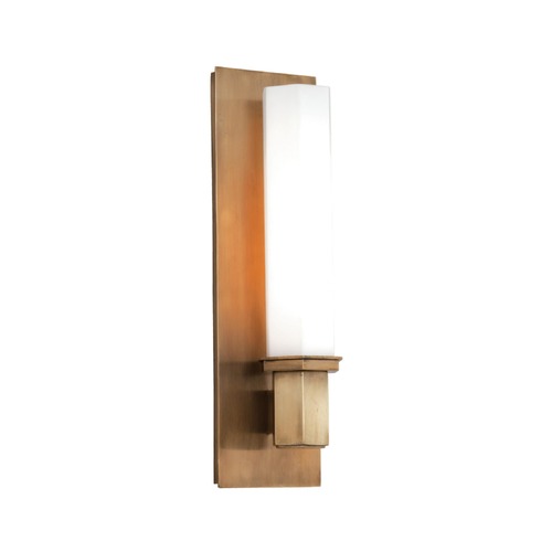 Hudson Valley Lighting Bathroom Light with White Glass in Aged Brass Finish 320-AGB