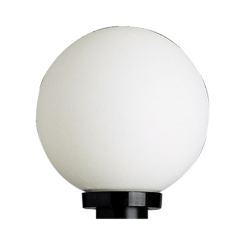 White Acrylic Globe Post Light in Black by Progress Lighting