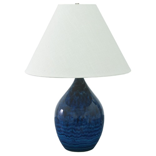 Scatchard Stoneware Midnight Blue Table Lamp by House of Troy Lighting