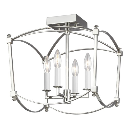 Visual Comfort Studio Collection Thayer Polished Nickel Semi-Flush Mount by Visual Comfort Studio SF350PN