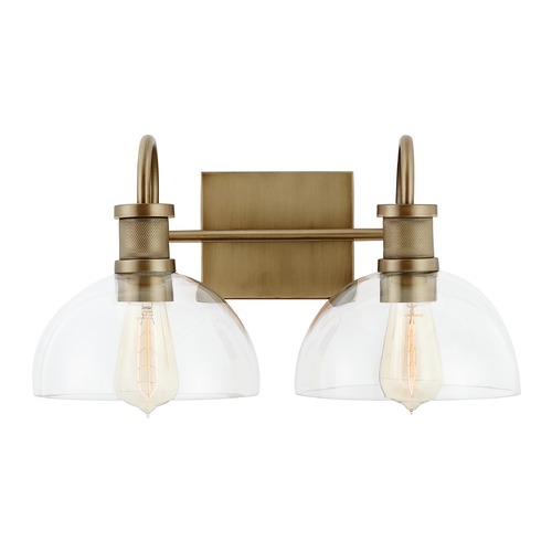 Capital Lighting Cassidy 17.50-Inch Vanity Light in Aged Brass with Clear Glass by Capital Lighting 139123AD-497