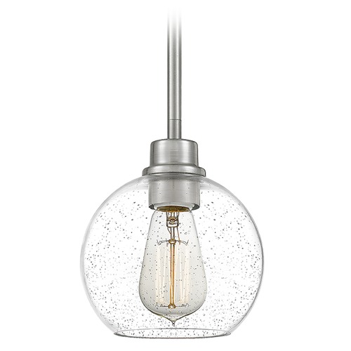 Quoizel Lighting Quoizel Lighting Pruitt Brushed Nickel Mini-Pendant Light with Bowl / Dome Shade PRUS1507BN