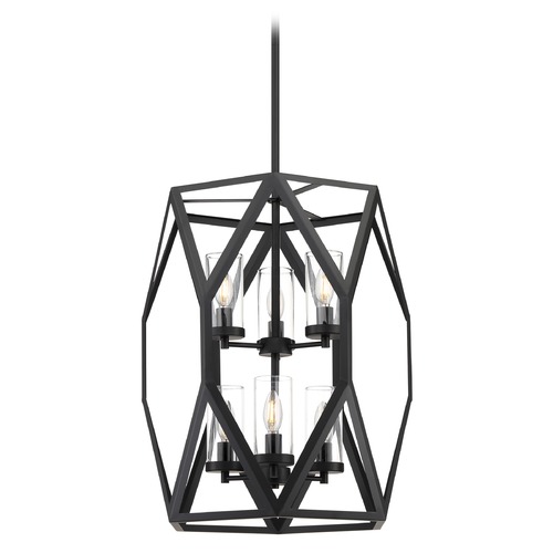 Satco Lighting Zemi Black Pendant with Cylindrical Shade by Satco Lighting 60/7306