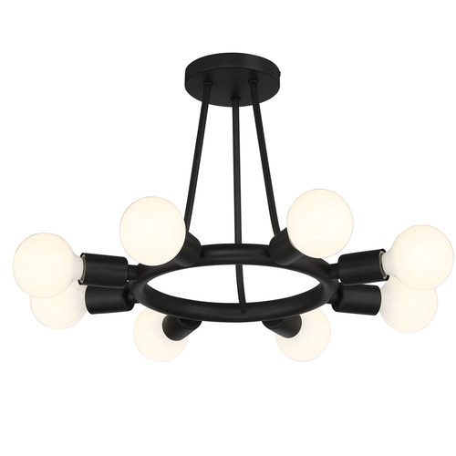 Crystorama Lighting Dakota 15-Inch Semi-Flush Mount in Black by Crystorama Lighting 9043-BK