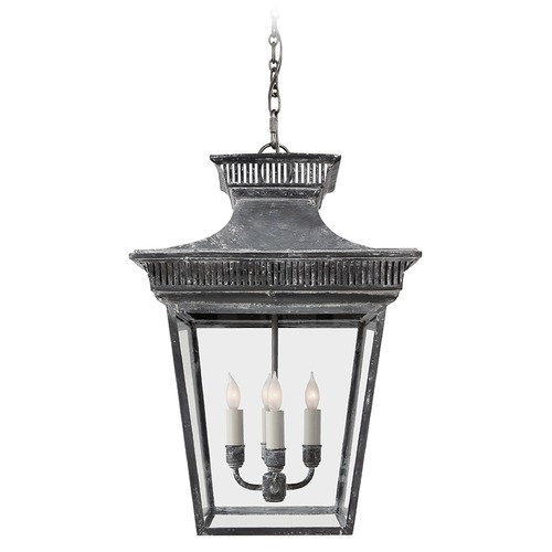 E.F. Chapman Elsinore Lantern in Weathered Zinc by Visual Comfort Signature