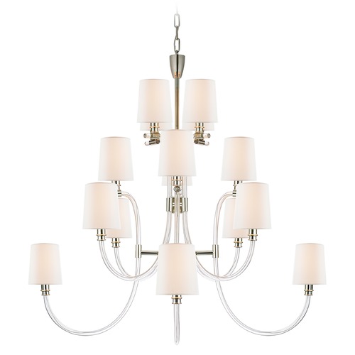 Visual Comfort Signature Collection Julie Neill Clarice Chandelier in Crystal & Nickel by Visual Comfort Signature JN5030CGPNL