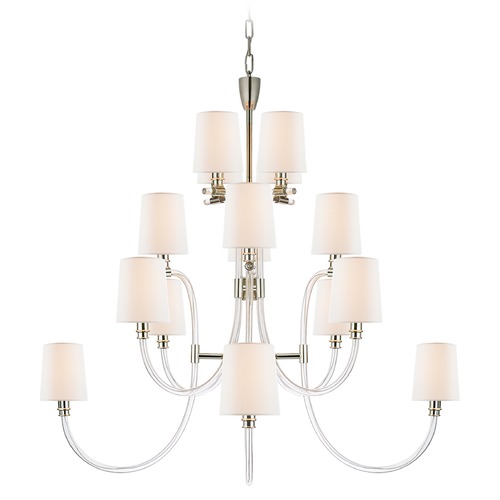 Julie Neill Clarice Chandelier in Crystal & Nickel by Visual Comfort Signature