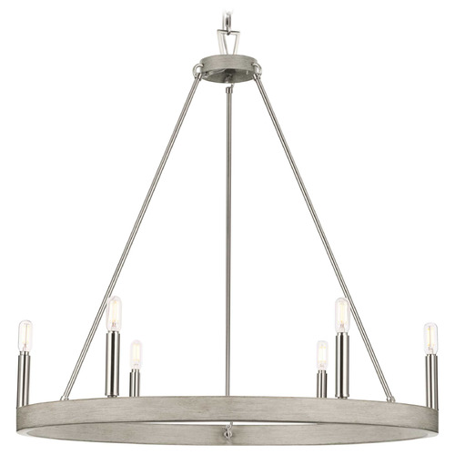 Progress Lighting Progress Lighting Parkhurst 6-Light Brushed Nickel Chandelier P400302-009
