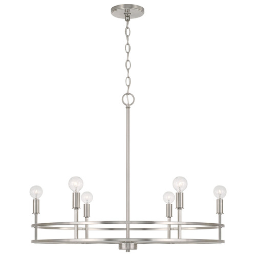 Fuller 6-Light Chandelier in Nickel by HomePlace by Capital Lighting