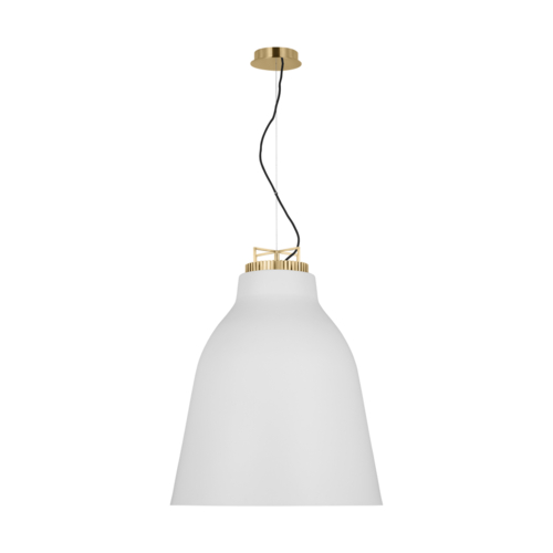 Visual Comfort Modern Collection Visual Comfort Modern Collection Perle Natural Brass & Matte White LED Pendant Light SLPD12927WNB