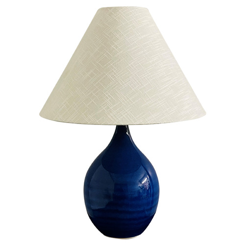 House Of Troy Scatchard Imperial Blue Table Lamp with Coolie Shade