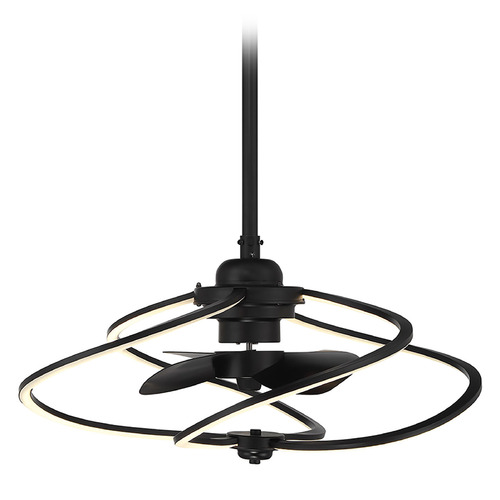 Savoy House Lighting Hydra Matte Black LED Ceiling Fan with Light