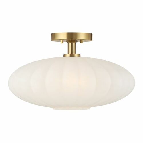 18-Inch Wide Semi-Flush Mount in Natural Brass by Meridian