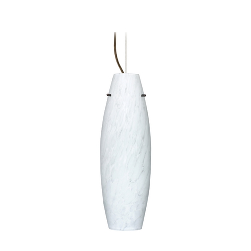 Modern Pendant Light White Glass Bronze by Besa Lighting