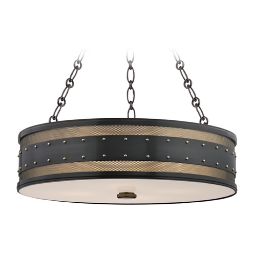 Hudson Valley Lighting Hudson Valley Lighting Gaines Aged Old Bronze Pendant Light with Drum Shade 2222-AOB