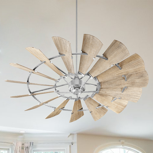 Windmill 72-Inch Modern Farmhouse Fan in Galvanized by Quorum Lighting