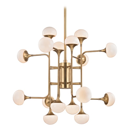 Hudson Valley Lighting Fleming 16-Light Chandelier in Aged Brass by Hudson Valley Lighting 4716-AGB