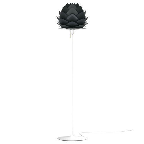 UMAGE White Torchiere Lamp with Anthracite Black Metal Shade 2130_4037