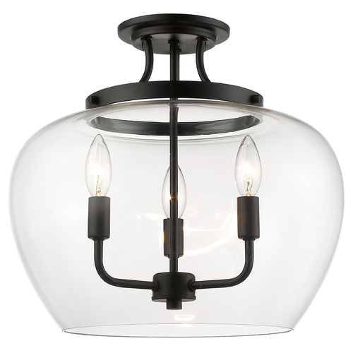 Joliet Matte Black Semi-Flush Mount by Z-Lite