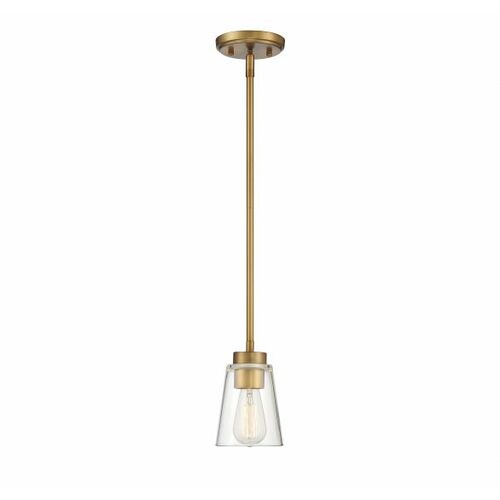 Calhoun Mini Pendant in Warm Brass by Savoy House