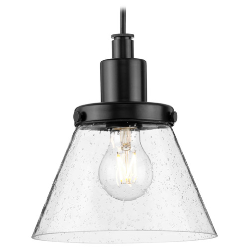 1-Light Pendant from the Hinton Collection in Matte Black Finish