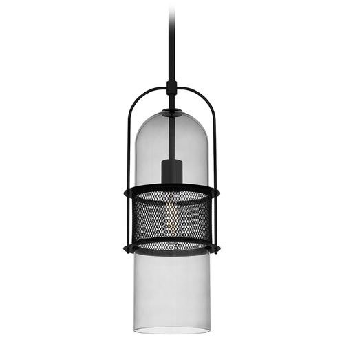 Quoizel Lighting Soffer Matte Black Mini-Pendant Light with Bowl / Dome Shade
