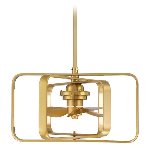 Savoy House Lighting Lynx Warm Brass LED Ceiling Fan with Light