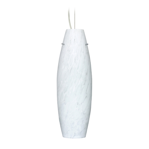 Modern Pendant Light White Glass Satin Nickel by Besa Lighting