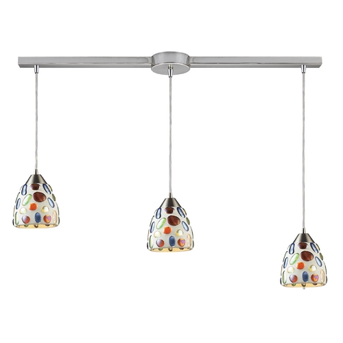 Elk Lighting Modern Multi-Light Pendant Light with Multi-Color Glass and 3-Lights 542-3L