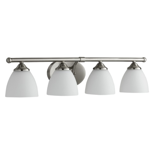 Brooks Satin Nickel Bathroom Light by Quorum Lighting
