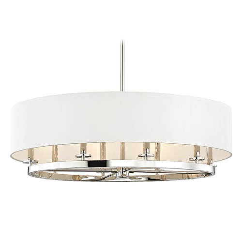 Durham Polished Nickel Pendant with Oval Shade by Hudson Valley Lighting