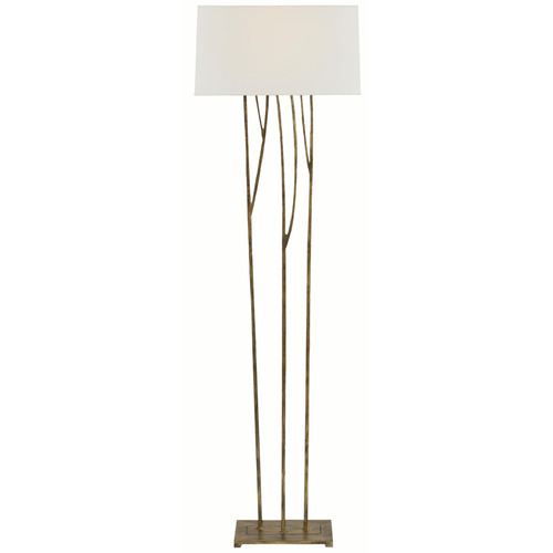 Visual Comfort Signature Collection Aspen Gilded Iron Floor Lamp with Rectangle Shade