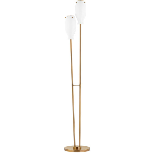 Troy Lighting Geyser Patina Brass LED Floor Lamp with Oblong Shade
