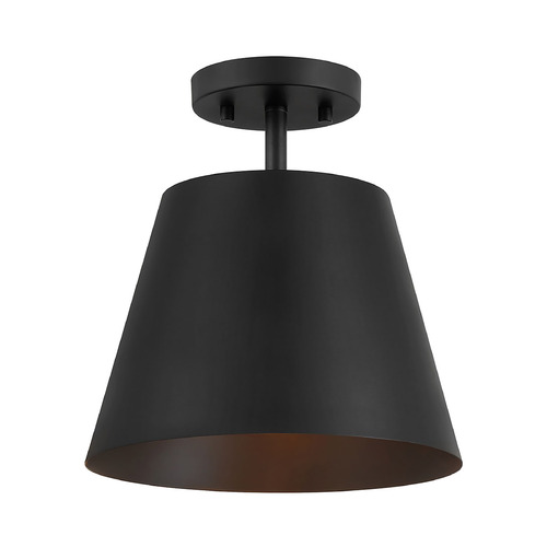 Meridian Matte Black Semi-Flushmount Light