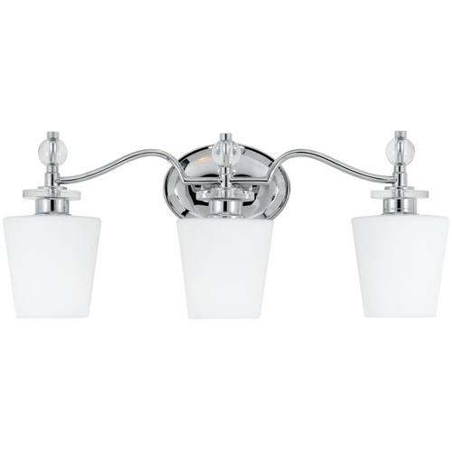 Quoizel Lighting Bathroom Light with White Glass in Polished Chrome Finish HS8603C