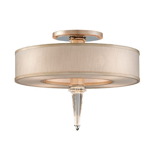 Corbett Lighting Harlow Crystal Semi-Flush Mount in Tranquility Silver Leaf by Corbett Lighting 166-34-WSL/SS