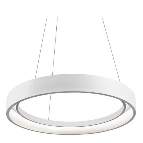 Fornello 23.75-Inch LED Pendant in Sand Textured White by Elan Lighting