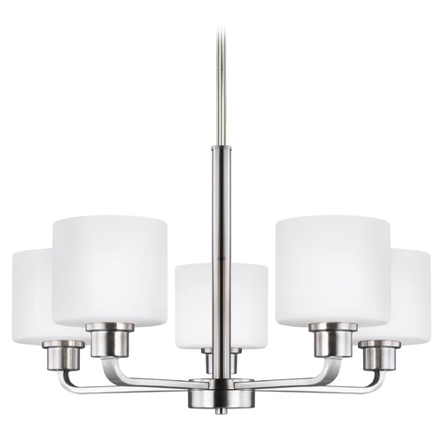 Canfield Brushed Nickel Chandelier by Generation Lighting