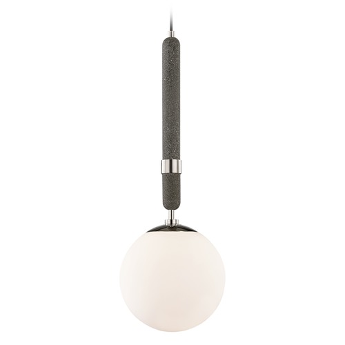 Mitzi by Hudson Valley Mitzi By Hudson Valley Brielle Polished Nickel Pendant Light with Globe Shade H289701L-PN