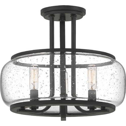 Quoizel Lighting Pruitt Matte Black Semi-Flush by Quoizel Lighting PRUS1714MBK