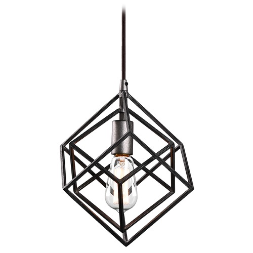 Matteo Lighting Geometry Series Rusty Black Pendant by Matteo Lighting C54621RB