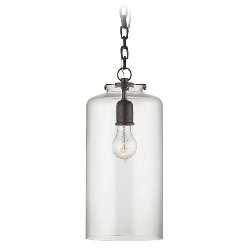 Visual Comfort Signature Collection Thomas OBrien Katie Cylinder Pendant in Bronze by Visual Comfort Signature TOB5226BZG3CG