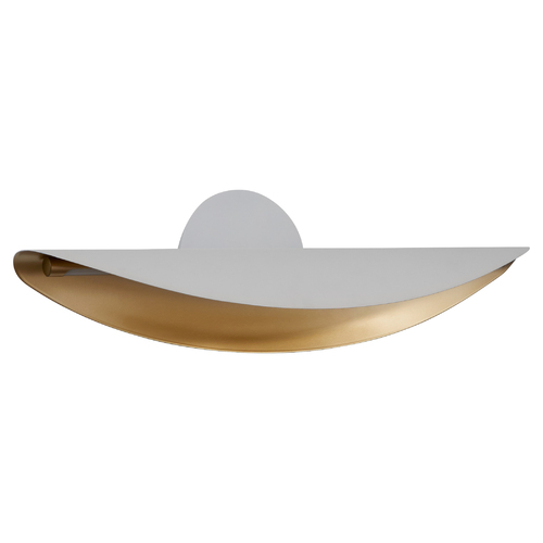 Pivot 3CCT LED Wall Sconce in White & Aged Brass by Oxygen Lighting