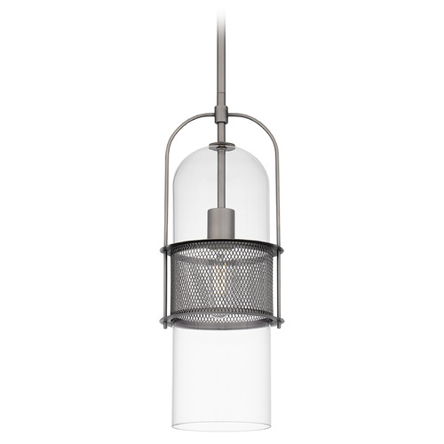 Quoizel Lighting Soffer Antique Nickel Mini-Pendant Light with Bowl / Dome Shade