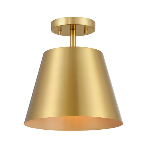 Meridian Natural Brass Semi-Flushmount Light