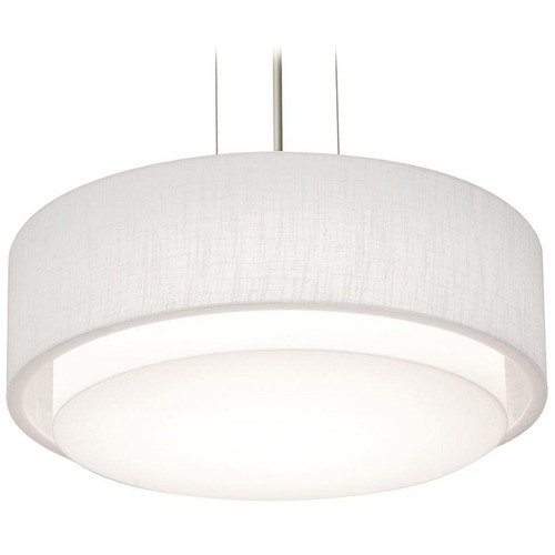AFX Lighting Afx Lighting Sanibel Satin Nickel Pendant Light with Drum Shade SAP1614MBSN-LW