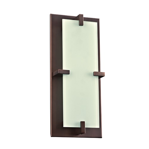 PLC Lighting Modern Sconce Wall Light with White Glass in Oil Rubbed Bronze Finish 909 ORB