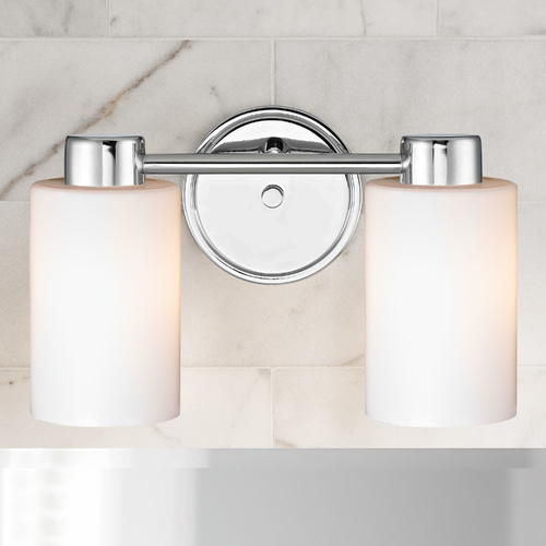 Design Classics Lighting Aon Fuse Chrome Bathroom Light 1802-26 GL1028C